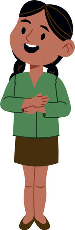 Smiling Woman with Braided Hairのイラスト素材