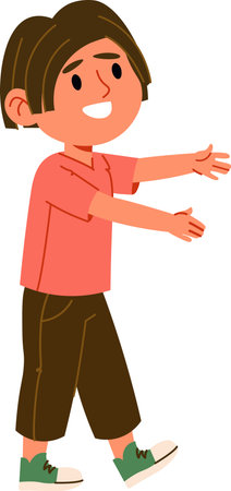 Smiling Boy with Open Armsのイラスト素材