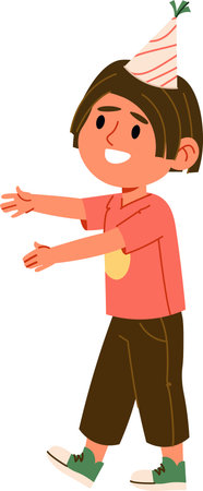 Child in Party Hat Smilingのイラスト素材