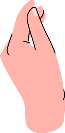 Hand Gesture with Fingers Crossedのイラスト素材