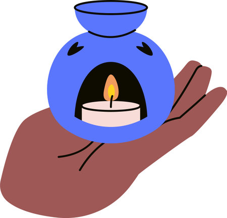 Hand Holding Aromatherapy Burnerのイラスト素材