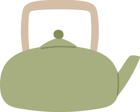 Retro Teapot with Square Handleのイラスト素材
