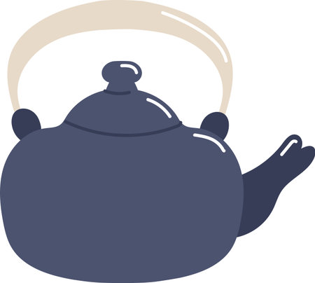 Classic Teapot with Curved Handleのイラスト素材