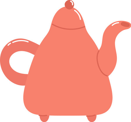Quirky Teapot with Rounded Shapeのイラスト素材