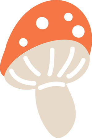 Mushroom with Polka Dotsのイラスト素材