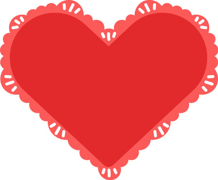 Lace Edged Heart Frameのイラスト素材