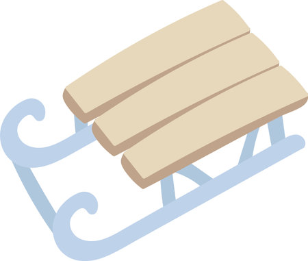 Classic Wooden Sledのイラスト素材