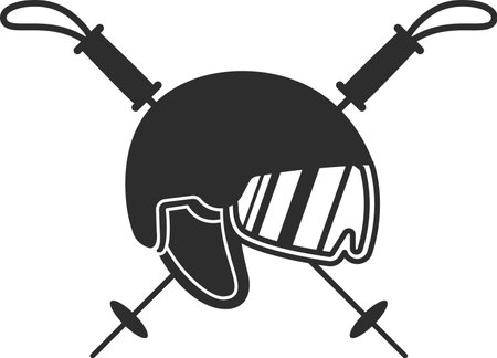 Ski Helmet With Goggles Silhouetteのイラスト素材