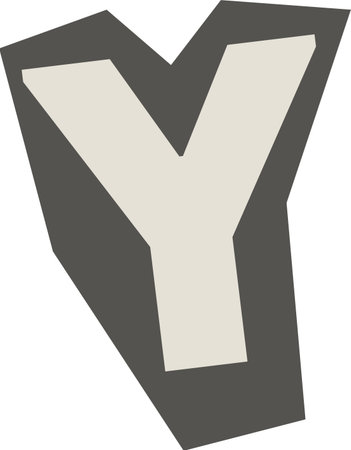 Blocky Letter Y Graffiti Shapeのイラスト素材