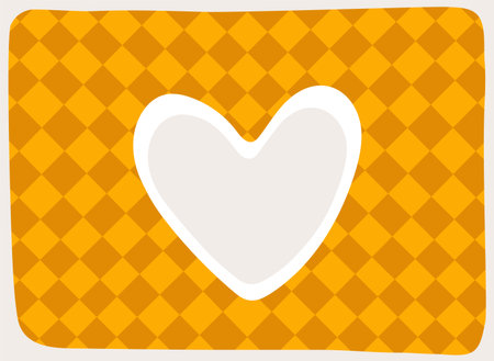 Handdrawn Heart on Checkered Backgroundのイラスト素材