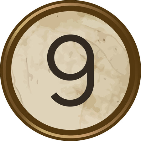 Grunge Vintage Typewriter 9 Keyのイラスト素材