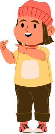 Kid Pointing Gesture Cartoonのイラスト素材