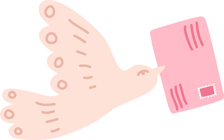 Dove Delivering Letter Cartoonのイラスト素材