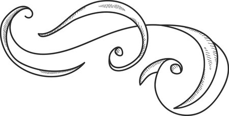 Flourish Swirl Ornament Line Artのイラスト素材