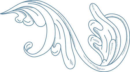 Wave Flourish Swirl Sketchのイラスト素材