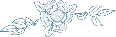 Flower Divider Sketchのイラスト素材