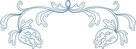 Floral Divider Ornament Sketchのイラスト素材