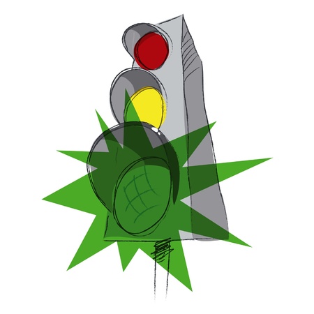 Green traffic lights, vector illustrationのイラスト素材