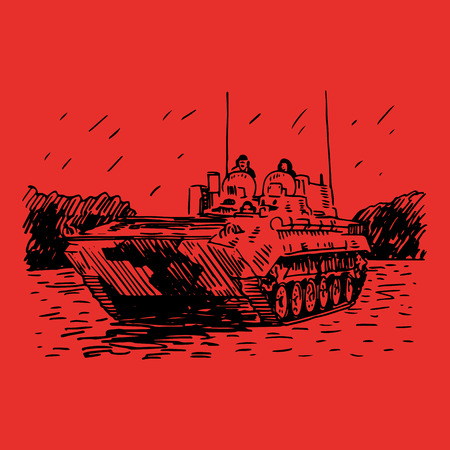 Designed for reconnaissance and target missile and artillery systems. Vector freehand pencil sketch.のイラスト素材