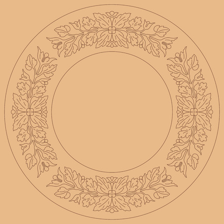 Elegance round lace ornament, inlay ornament. Vector fileのイラスト素材