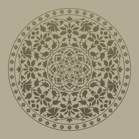 Ornamental round pattern in indian style. Vector illustrationのイラスト素材