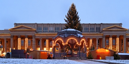 Wilhelmsbau in Stuttgart for Christmasの写真素材
