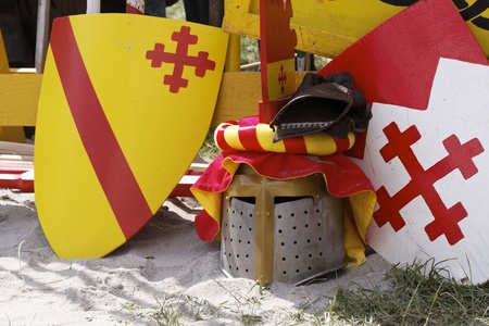 Knight's helmet in the Castle festival の写真素材