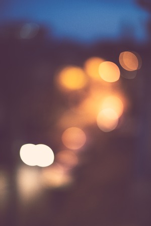 Beautiful light bokeh abstract background. Holiday night city lights.の写真素材