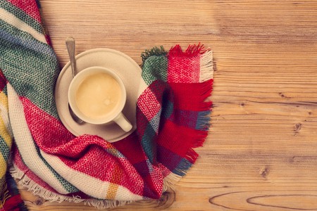 Cozy home coffee cup, warm detailsの写真素材