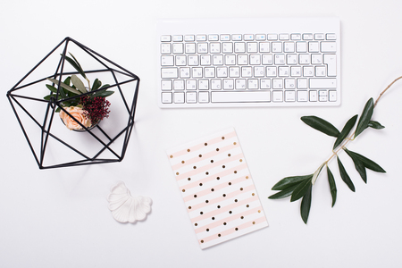 White feminine tabletop flatlay White feminine tabletop flatlay