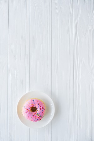 One pink sweet donutの写真素材