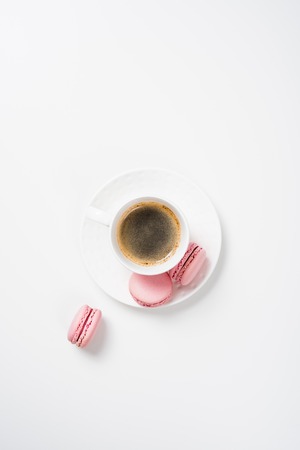 Social media flat lay with coffee, flowers and smartphoneの写真素材