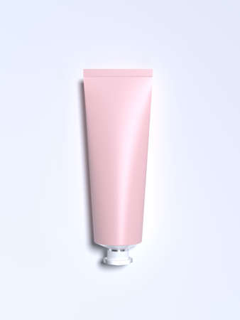 Cosmetic cream tubes, blank beauty and care product packaging mock-up 3D renderの写真素材