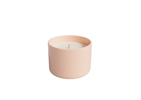 Open beige ceramic candle jar isolated on transparent background 3D renderの写真素材