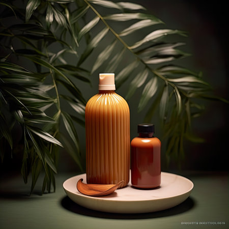 Shampoo bottle styled mockup, liquid soap pump bottle in home bathroom interior, body wash and care cosmetic product packaging mockupの素材