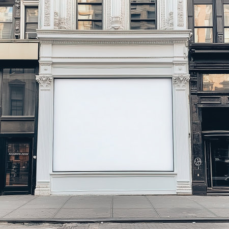 City Street Storefront Mockup, Local Shop Front Facade Template, Small Business Branding Showcase for Designersの素材