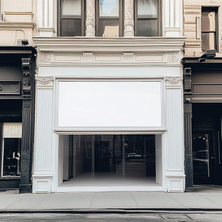 City Street Storefront Mockup, Local Shop Front Facade Template, Small Business Branding Showcase for Designersの素材