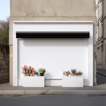 City Street Storefront Mockup, Local Shop Front Facade Template, Small Business Branding Showcase for Designersの素材