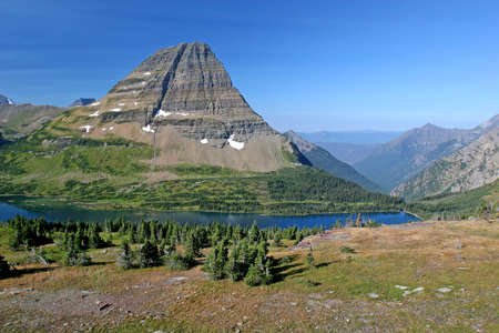 Hidden Lake Trail, Logan Pass, Glacier National Park, Montana, United Statesの写真素材