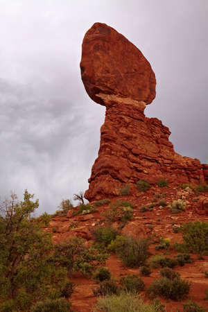Balanced Rock, Arches National Park, Utah, USAの写真素材