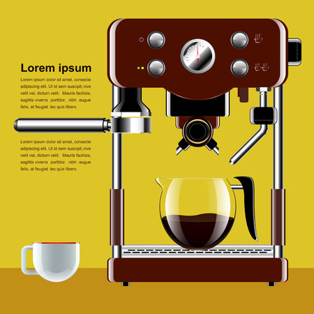 Realistic coffee machine with cup  vector illustration のイラスト素材