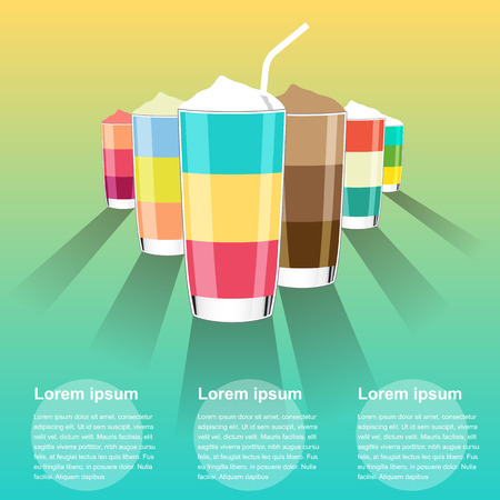 Summer drink menu background  clear vector illustration のイラスト素材