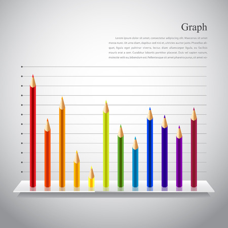 Graph colorful school background  clear vector illustration のイラスト素材