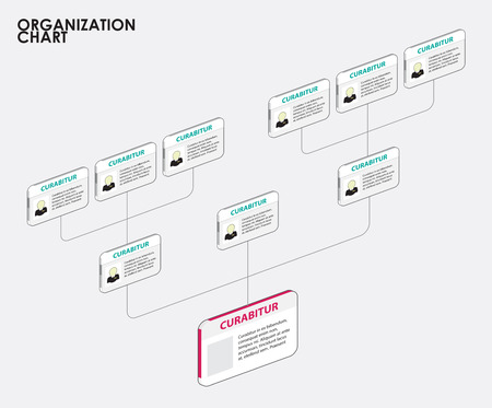 Organization chart infographics with tree. vector illustrationのイラスト素材