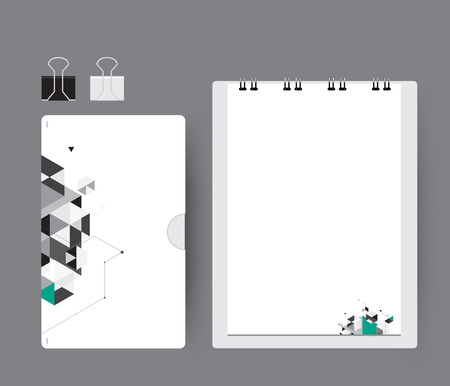 Low polygon on white notebook template design. vector illustrationのイラスト素材