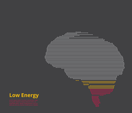 low energy, low power of brain. vector illustrationのイラスト素材