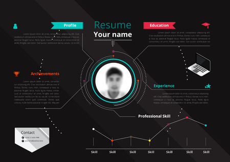 Vector original minimalist cv  resume template - creative versionのイラスト素材