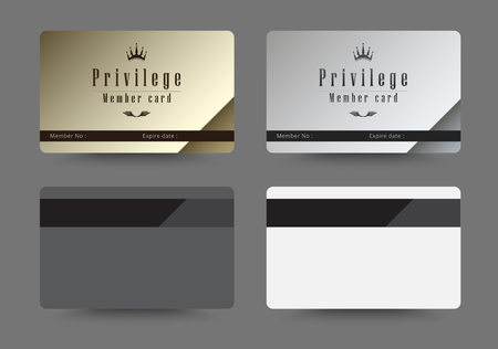 Gold and silver privilege card for member template design. vector illustration.のイラスト素材