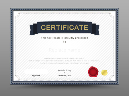 Elegant certificate template. Business certificate formal theme. vector illustration.のイラスト素材