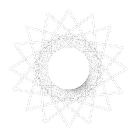 symmetrical circle. guilloche circle shape. vector illustration.のイラスト素材